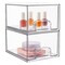 2 Pack Stackable Makeup Organizer Storage Drawers, Vtopmart 4.4'' Tall Acrylic Bathroom Organizers,Clear Plastic Storage Bins For Vanity, Undersink, Kitchen Cabinets, Pantry Organization and Storage